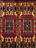23408-Balutch Hand-Knotted/Handmade Afghan Rug/Carpet Tribal/Nomadic Authentic /Size: 5'10" x 3'4"