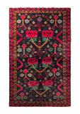 23436-Balutch Hand-Knotted/Handmade Afghan Rug/Carpet Tribal/Nomadic Authentic /Size: 6'5" x 3'4"