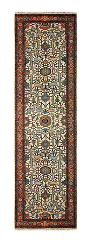 24772 - Royal Heriz Hand-Knotted/Handmade Indian Rug/Carpet Traditional/Authentic/Size 12'2" x 2'6"