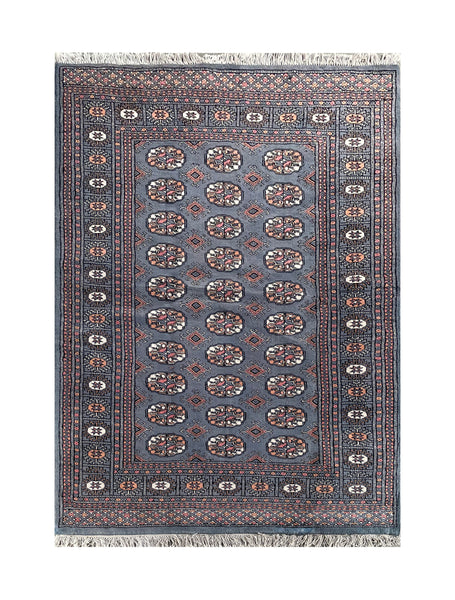 25041-Bokhara Hand-Knotted/Handmade Pakistani Rug/Carpet Tribal/Nomadic Authentic/ Size: 6'0" x 4'2"