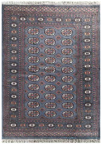 25041-Bokhara Hand-Knotted/Handmade Pakistani Rug/Carpet Tribal/Nomadic Authentic/ Size: 6'0" x 4'2"/183cm x 127cm
