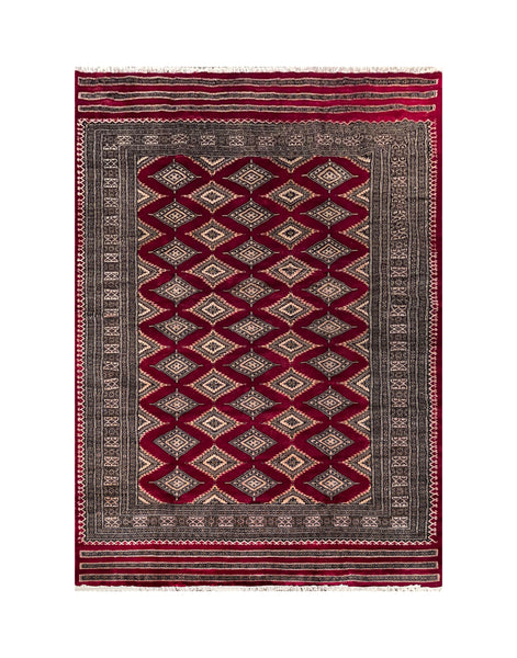 25205- Jaldar Hand-knotted/Handmade Pakistani Rug/Carpet Traditional Authentic/Size: 7'9" x 5'5"