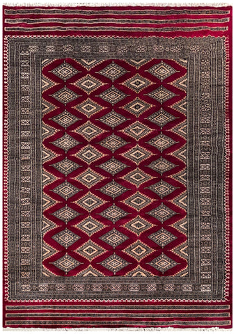 25205- Jaldar Hand-knotted/Handmade Pakistani Rug/Carpet Traditional Authentic/Size: 7'9" x 5'5"