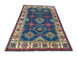 25278-Kazak Hand-Knotted/Handmade Afghan Rug/Carpet Tribal/Nomadic Authentic/ Size: 7’10” x 5’3”