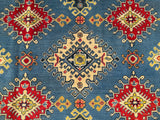 25278-Kazak Hand-Knotted/Handmade Afghan Rug/Carpet Tribal/Nomadic Authentic/ Size: 7’10” x 5’3”