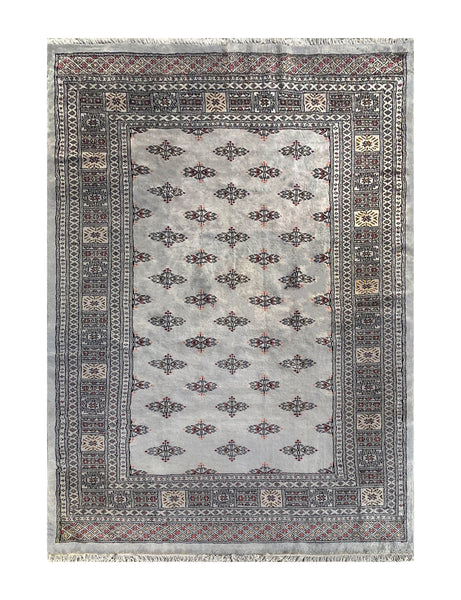 25046-Royal Bokhara Hand-Knotted/Handmade Pakistani Rug/Carpet Tribal/Nomadic Authentic/ Size: 7'11" x 5'7"