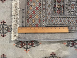 25046-Royal Bokhara Hand-Knotted/Handmade Pakistani Rug/Carpet Tribal/Nomadic Authentic/ Size: 7'11" x 5'7"/241cm x 170cm