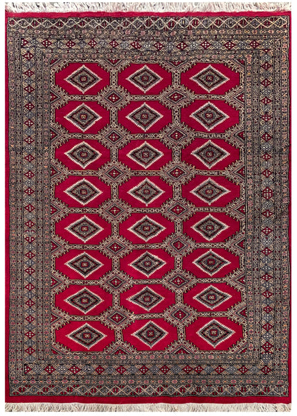 25105- Jaldar Hand-knotted/Handmade Pakistani Rug/Carpet Traditional Authentic/Size: 8'2" x 5'1"