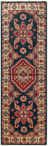 25273-Kazak Hand-Knotted/Handmade Afghan Rug/Carpet Tribal/Nomadic Authentic/ Size: 6’1” x 2’0”