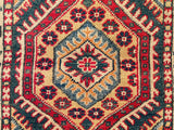 25273-Kazak Hand-Knotted/Handmade Afghan Rug/Carpet Tribal/Nomadic Authentic/ Size: 6’1” x 2’0”