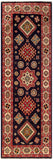 25275-Kazak Hand-Knotted/Handmade Afghan Rug/Carpet Tribal/Nomadic Authentic/ Size: 5’9” x 2’0”