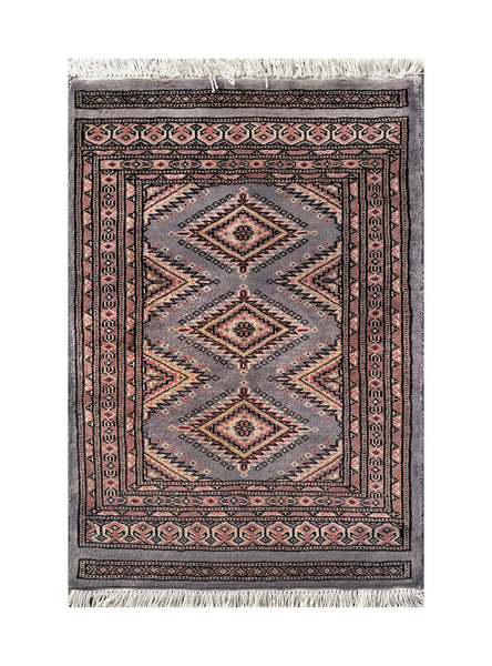 25074- Jaldar Hand-knotted/Handmade Pakistani Rug/Carpet Traditional Authentic/Size: 2'11" x 2'1"