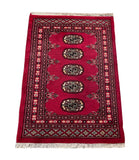 25068-Bokhara Hand-Knotted/Handmade Pakistani Rug/Carpet Tribal/Nomadic Authentic/ Size: 2'11" x 2'1"