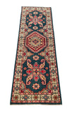 25274-Kazak Hand-Knotted/Handmade Afghan Rug/Carpet Tribal/Nomadic Authentic/ Size: 6’0” x 2’0”
