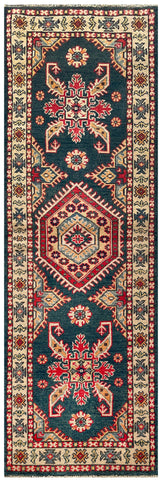 25274-Kazak Hand-Knotted/Handmade Afghan Rug/Carpet Tribal/Nomadic Authentic/ Size: 6’0” x 2’0”