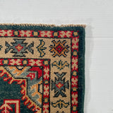 25274-Kazak Hand-Knotted/Handmade Afghan Rug/Carpet Tribal/Nomadic Authentic/ Size: 6’0” x 2’0”