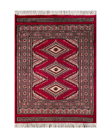 25079- Jaldar Hand-knotted/Handmade Pakistani Rug/Carpet Traditional Authentic/Size: 2'9" x 2'1"