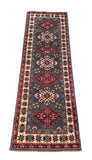 25260-Kazak Hand-Knotted/Handmade Afghan Rug/Carpet Tribal/Nomadic Authentic/ Size: 5’10” x 1’11”