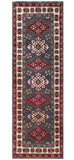 25260-Kazak Hand-Knotted/Handmade Afghan Rug/Carpet Tribal/Nomadic Authentic/ Size: 5’10” x 1’11”