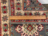 25260-Kazak Hand-Knotted/Handmade Afghan Rug/Carpet Tribal/Nomadic Authentic/ Size: 5’10” x 1’11”