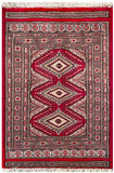 25075- Jaldar Hand-knotted/Handmade Pakistani Rug/Carpet Traditional Authentic/Size: 3'2" x 2'1"