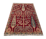 25188- Royal Chobi Ziegler Afghan Hand-Knotted Contemporary/Traditional/Size: 6'8" x 4'1"