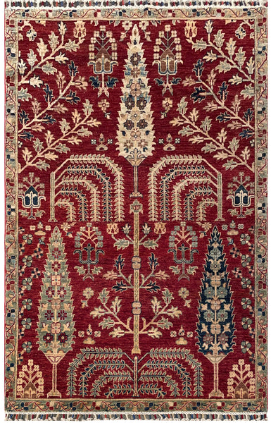 25188- Royal Chobi Ziegler Afghan Hand-Knotted Contemporary/Traditional/Size: 6'8" x 4'1"