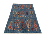 25214- Royal Chobi Ziegler Afghan Hand-Knotted Contemporary/Traditional/Size: 5'11" x 4'0"