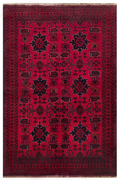 25323- Khal Mohammad Afghan Hand-Knotted Authentic/Traditional/Carpet/Rug/ Size: 6'7" x 4'3"