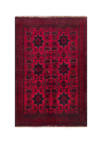 25323- Khal Mohammad Afghan Hand-Knotted Authentic/Traditional/Carpet/Rug/ Size: 6'7" x 4'3"