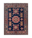25319-Kazak Hand-Knotted/Handmade Afghan Rug/Carpet Tribal/Nomadic Authentic/ Size: 6’8” x 5’0”