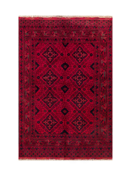 25316- Khal Mohammad Afghan Hand-Knotted Authentic/Traditional/Carpet/Rug/ Size: 6'6" x 4'3"