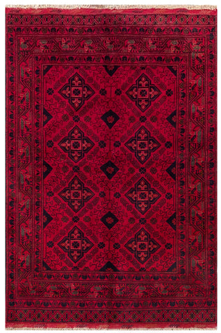 25316- Khal Mohammad Afghan Hand-Knotted Authentic/Traditional/Carpet/Rug/ Size: 6'6" x 4'3"