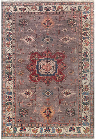 25001-Royal Kazak Hand-Knotted/Handmade Afghan Rug/Carpet Tribal/Nomadic Authentic/ Size: 8’2” x 5’6”/249cm x 168cm