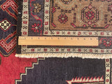 24985-Antique Kayseri Hand-Knotted/Handmade Turkish Rug/Carpet Tribal/Nomadic Authentic/ Size/: 7'10" x 4'8"/244cm x 142cm