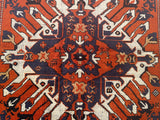 24984-Antique Kazak Hand-Knotted/Handmade Russian Rug/Signed/Carpet Tribal/Nomadic Authentic/ Size/: 8'10" x 4'8"/269cm x 142cm