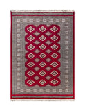 25102- Jaldar Hand-knotted/Handmade Pakistani Rug/Carpet Traditional Authentic/Size: 5'11" x 4'1"