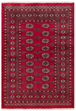 25050-Bokhara Hand-Knotted/Handmade Pakistani Rug/Carpet Tribal/Nomadic Authentic/ Size/: 6'1" x 4'1"/186cm x 124cm