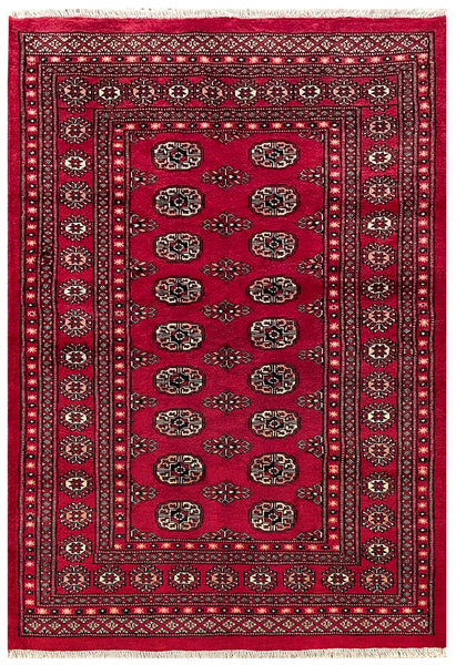 25050-Bokhara Hand-Knotted/Handmade Pakistani Rug/Carpet Tribal/Nomadic Authentic/ Size/: 6'1" x 4'1"/186cm x 124cm