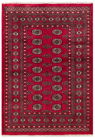 25050-Bokhara Hand-Knotted/Handmade Pakistani Rug/Carpet Tribal/Nomadic Authentic/ Size/: 6'1" x 4'1"/186cm x 124cm
