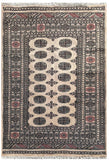 25054-Royal Bokhara Hand-Knotted/Handmade Pakistani Rug/Carpet Tribal/Nomadic Authentic/ Size: 5'10" x 4'1"/178cm x 124cm