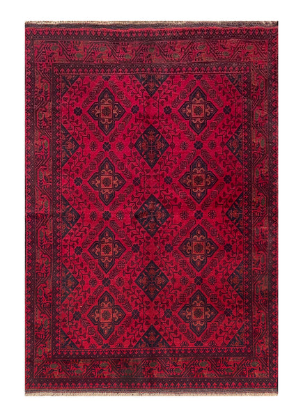 25371- Khal Mohammad Afghan Hand-Knotted Authentic/Traditional/Carpet/Rug/ Size: 6'3" x 4'3"