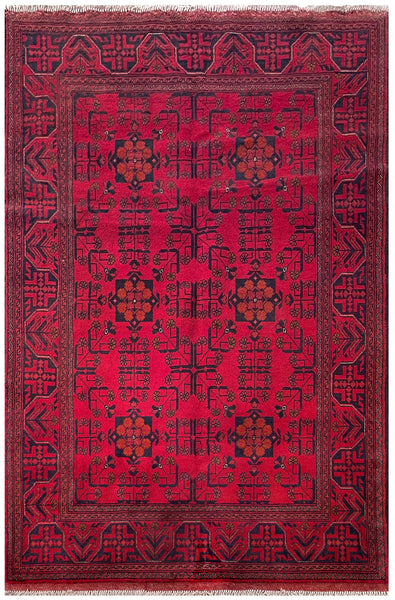 25388- Khal Mohammad Afghan Hand-Knotted Authentic/Traditional/Carpet/Rug/ Size: 6'6" x 4'3"