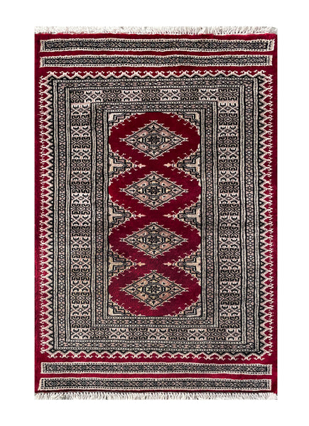 25076- Jaldar Hand-knotted/Handmade Pakistani Rug/Carpet Traditional Authentic/Size: 3'2" x 2'1"