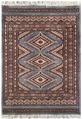 25098- Jaldar Hand-knotted/Handmade Pakistani Rug/Carpet Traditional Authentic/Size: 3'1" x 2'2"