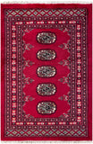 25065-Bokhara Hand-Knotted/Handmade Pakistani Rug/Carpet Tribal/Nomadic Authentic/ Size: 3'1" x 2'0"