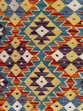 25107- Kelim Hand-Woven/Flat Weaved/Handmade Afghan Rug/Carpet Tribal/Nomadic Authentic/Size: 3'11" x 2'9"