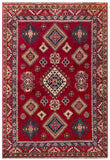 25215-Kazak Hand-Knotted/Handmade Afghan Rug/Carpet Tribal/Nomadic Authentic/ Size: 6’5” x 4’10”