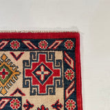 25281-Kazak Hand-Knotted/Handmade Afghan Rug/Carpet Tribal/Nomadic Authentic/ Size: 7’1” x 4’11”