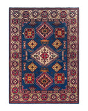 25280-Kazak Hand-Knotted/Handmade Afghan Rug/Carpet Tribal/Nomadic Authentic/ Size: 6’9” x 4’11”